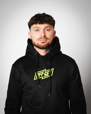 OFFSET Sport Black Hoodie with Fluro Yellow logo