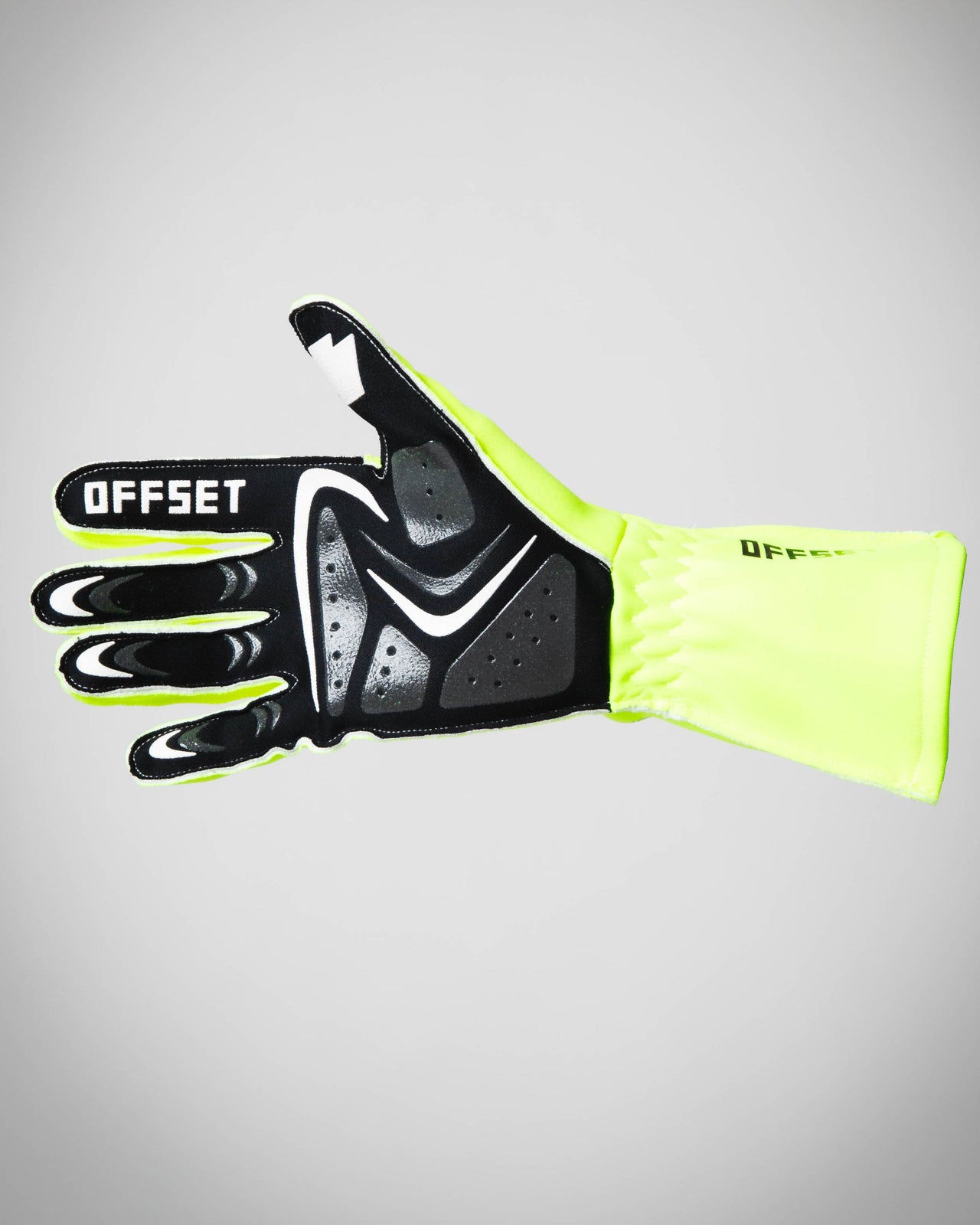 OFFSET SPort Fluro Yellow Race Glove - side view