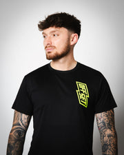 Black OFFSET Sport T Shirt wioth Fluro Yellow logo