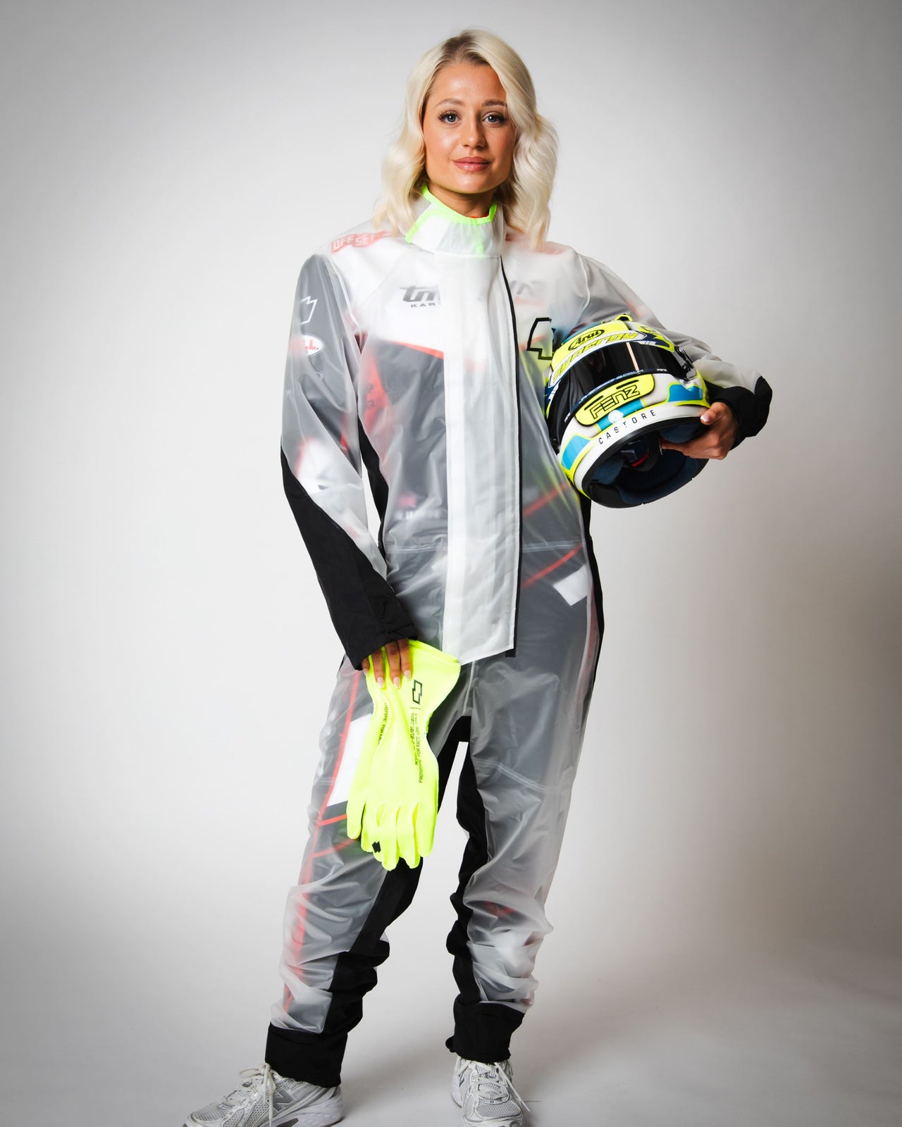 Wearing OFFSET Sport Senza waterproof rain suit